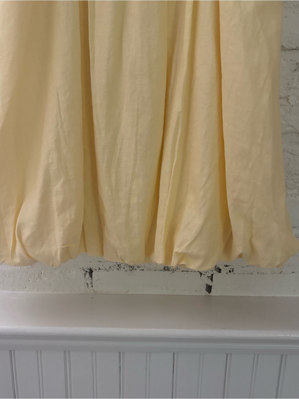 GAP Butter Yellow Linen Blend Bubble Hem Mini Dress S NWT - Picture 9 of 10